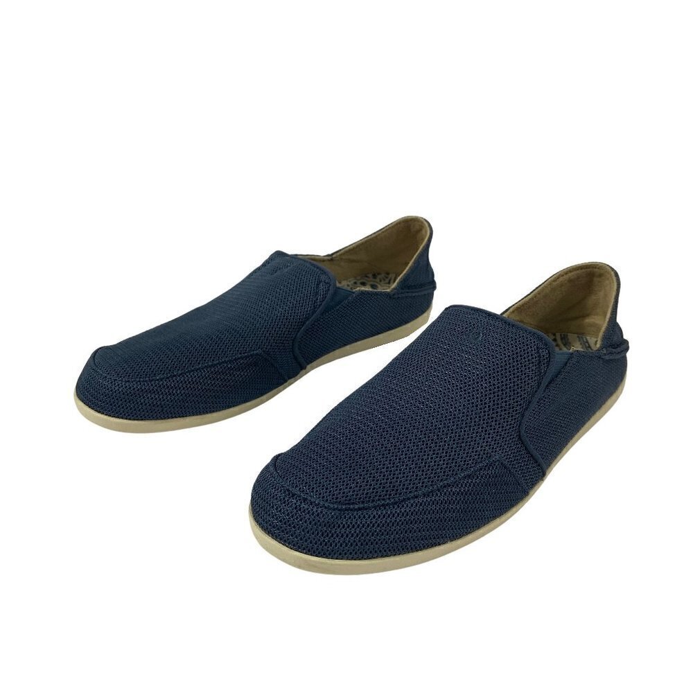 OluKai Women's Waialua Mesh Slip On Sneaker Flats Shoes Navy Blue Size 9